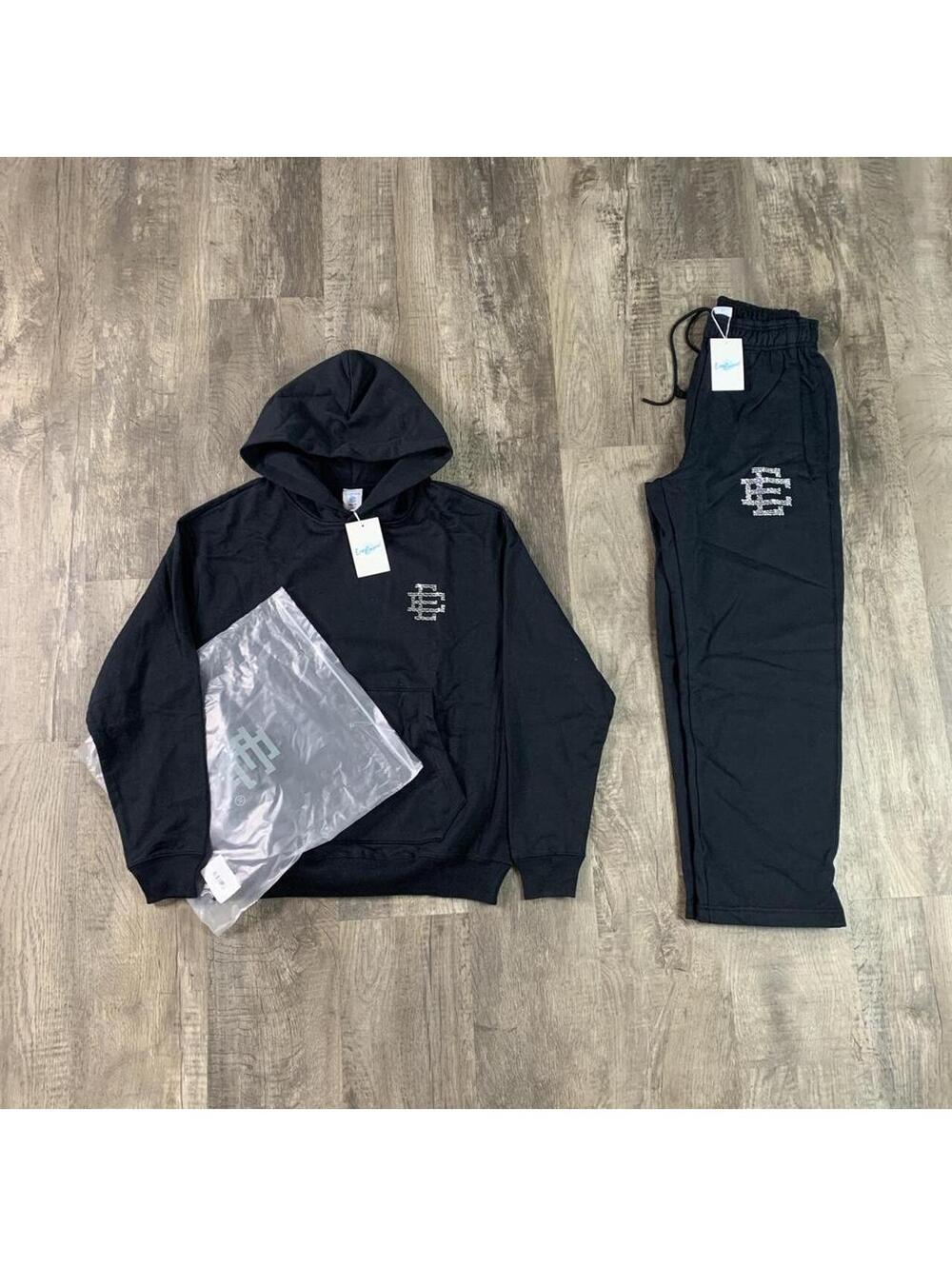 Eric Emanuel EE Swarovski Hoodie & Sweatpant Set Black | Medium